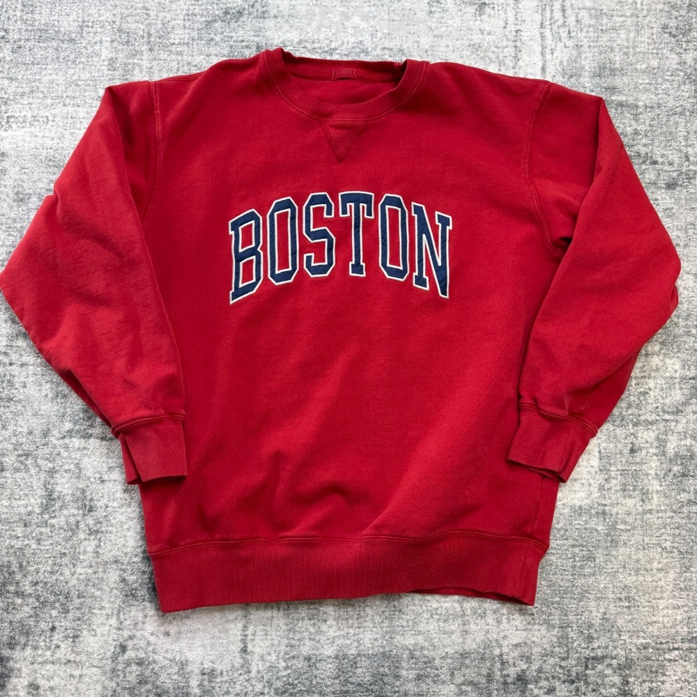 John Galt Boston Sweatshirt Womens One Size Oversized Red Crew Brandy Melville